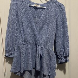 Meraki Blue Polka Dot Blouse